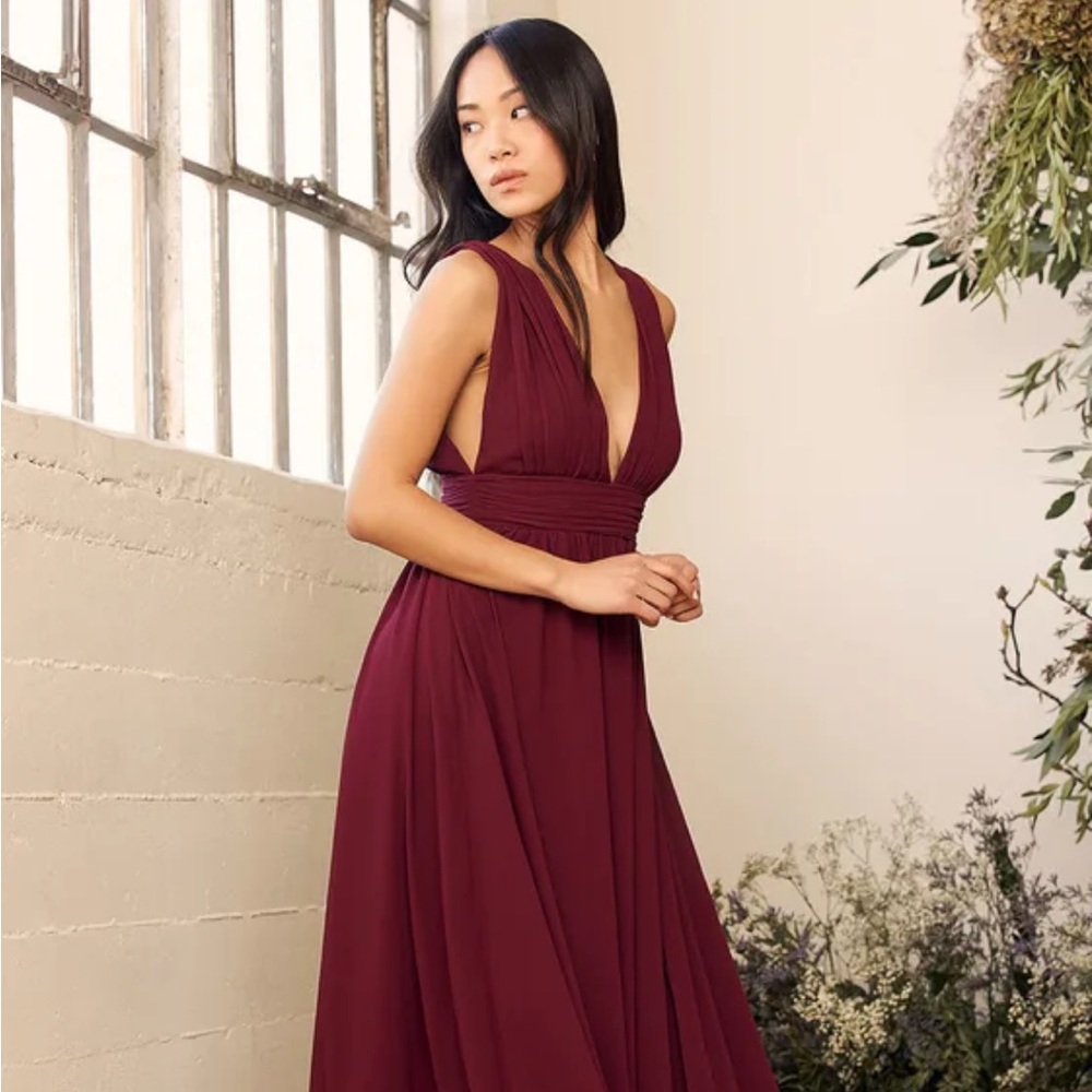 Heavenly hues burgundy maxi dress